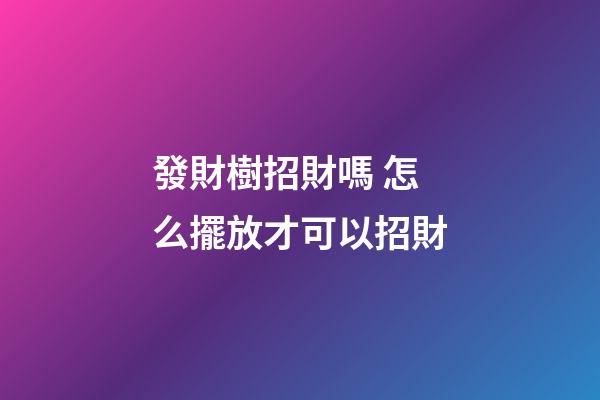 發財樹招財嗎 怎么擺放才可以招財